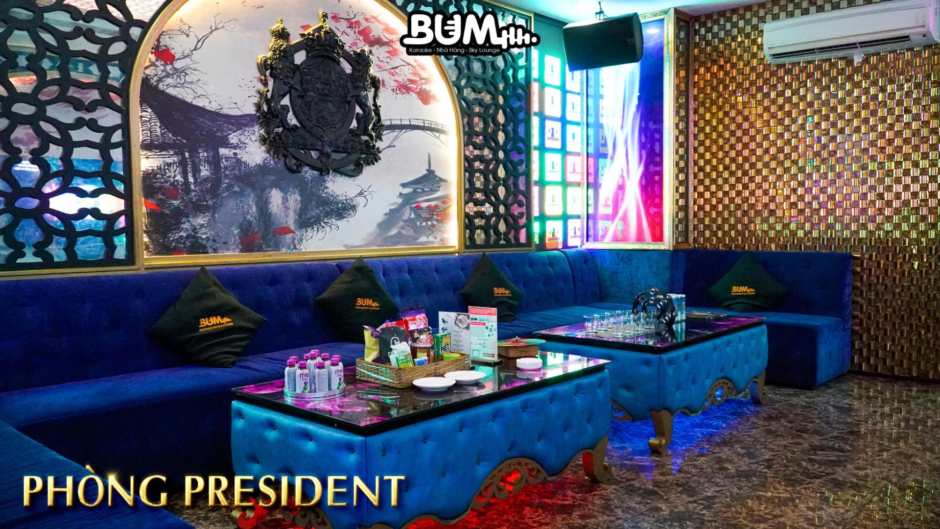 Thiết kế sang trọng tại phòng karaoke President